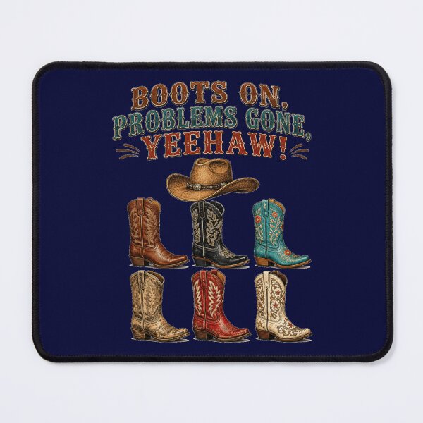 Item preview, Boots On Problems Gone Yeehaw Funny Western Cowboy Boot Art designed and sold by Evelashop.