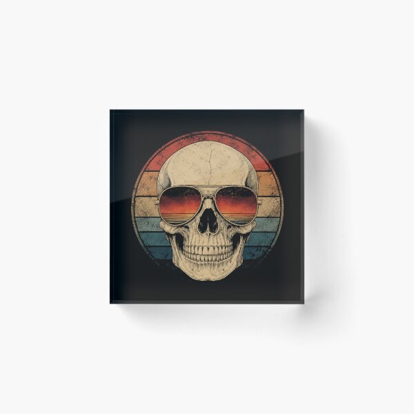 Item preview, Retro Vintage Skull Sunglasses Sunset designed and sold by Moizento.