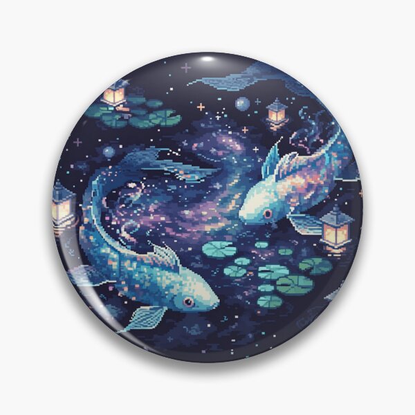 Item preview, Astral Koi Cosmic Garden Pixel Art designed and sold by NijiWorld.