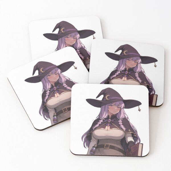 Item preview, Cute Anime Witch Sticker – Blushing Fantasy Mage designed and sold by MeowLoka ⭐⭐⭐⭐.