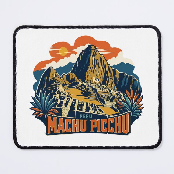Item preview, Machu Picchu Peru Retro Mountain Badge designed and sold by Inkworksbyshery.