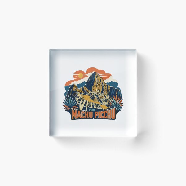 Item preview, Machu Picchu Peru Retro Mountain Badge designed and sold by Inkworksbyshery.