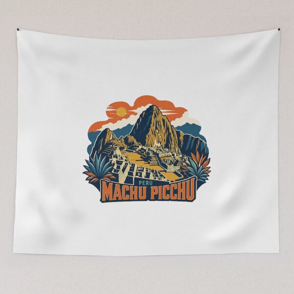 Item preview, Machu Picchu Peru Retro Mountain Badge designed and sold by Inkworksbyshery.