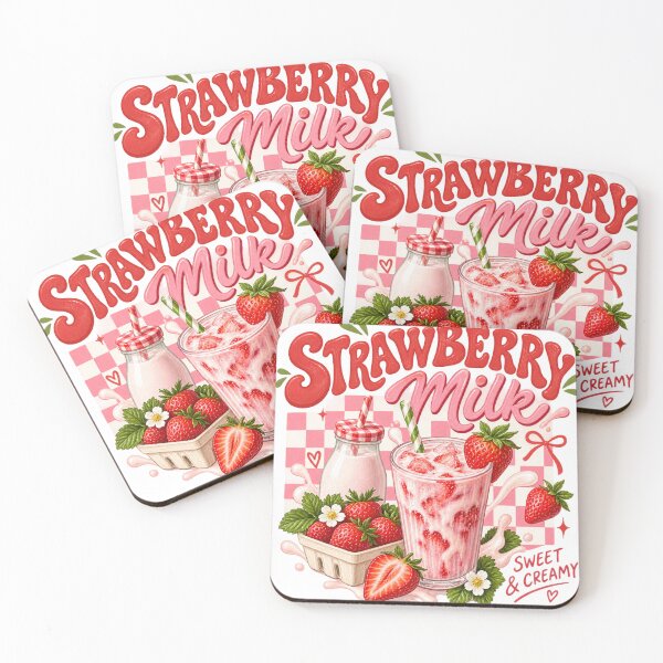 Item preview, Strawberry Milk | Sweet & Creamy Pink Strawberry Drink Illustration designed and sold by UUniqueIImprint.