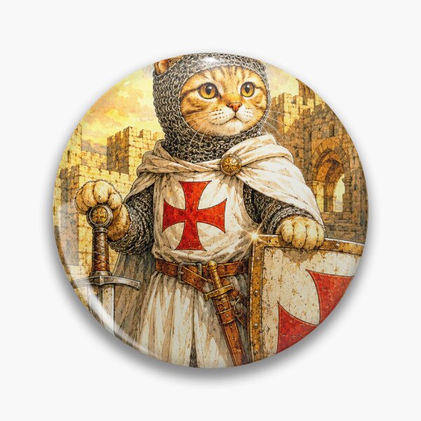 Item preview, The Cat Knight of the Knights Templar ⚔️ designed and sold by FULLCOLOR2099.