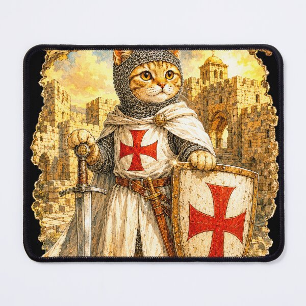 Item preview, The Cat Knight of the Knights Templar ⚔️ designed and sold by FULLCOLOR2099.
