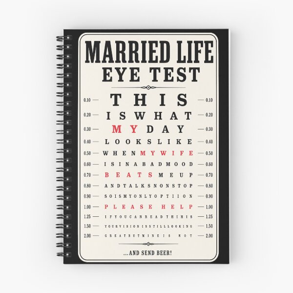 Item preview, Married Life Eye Test On Back T-Shirt | Funny Marriage Husband Wife Humor Graphic Gift designed and sold by Trendably.