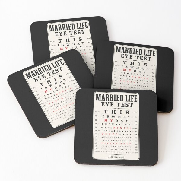 Item preview, Married Life Eye Test On Back T-Shirt | Funny Marriage Husband Wife Humor Graphic Gift designed and sold by Trendably.