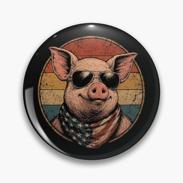 Item preview, Vintage Cool Pig Wearing Sunglasses Retro Farm designed and sold by Moizento.