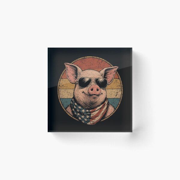 Artikelvorschau, Vintage Cooles Schwein mit Sonnenbrille Retro Bauernhof entworfen und verkauft von Moizento.