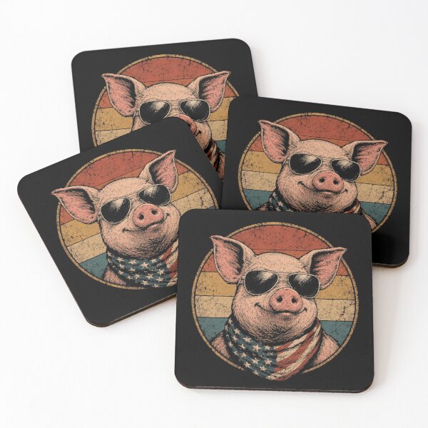 Item preview, Vintage Cool Pig Wearing Sunglasses Retro Farm designed and sold by Moizento.