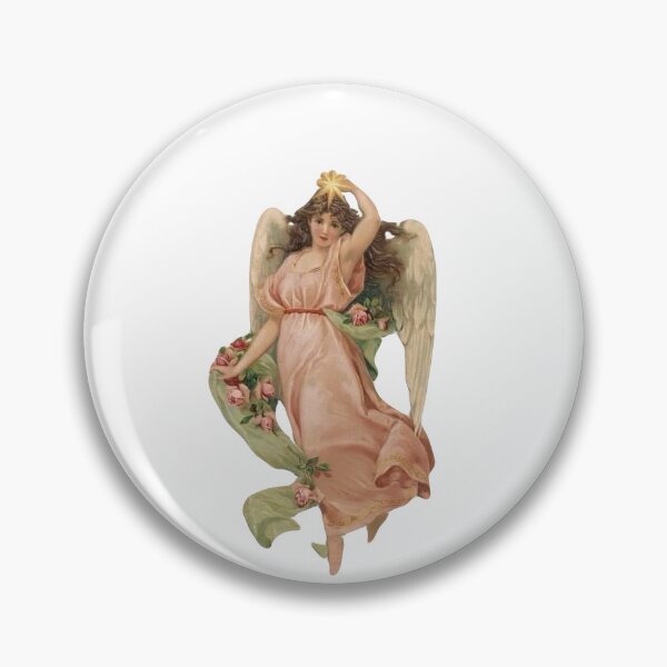 Item preview,  Whimsy vintage pink angel woman designed and sold by ellmoswrld.