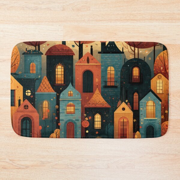 Item preview, Windows of Autumn – Cozy Storybook Village designed and sold by NeoNebulaArt.