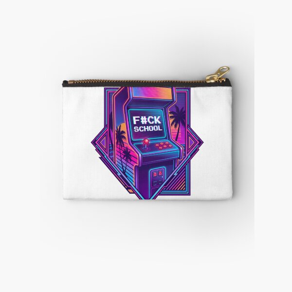 Item preview, Retro Arcade Cabinet - F#CK SCHOOL Synthwave designed and sold by questark.