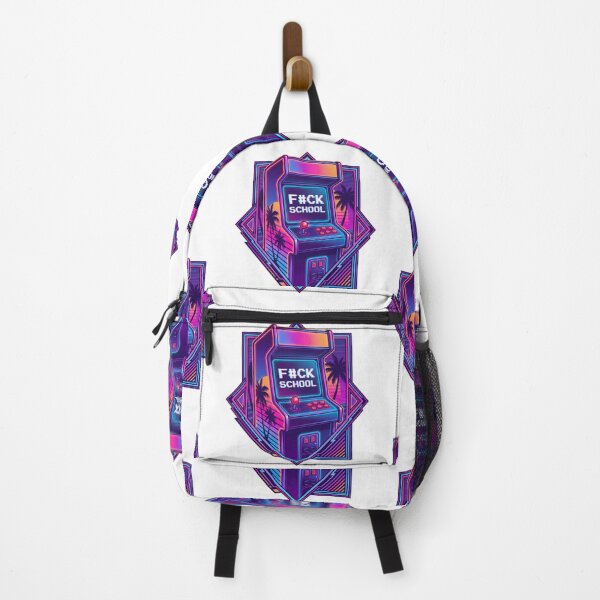 Item preview, Retro Arcade Cabinet - F#CK SCHOOL Synthwave designed and sold by questark.