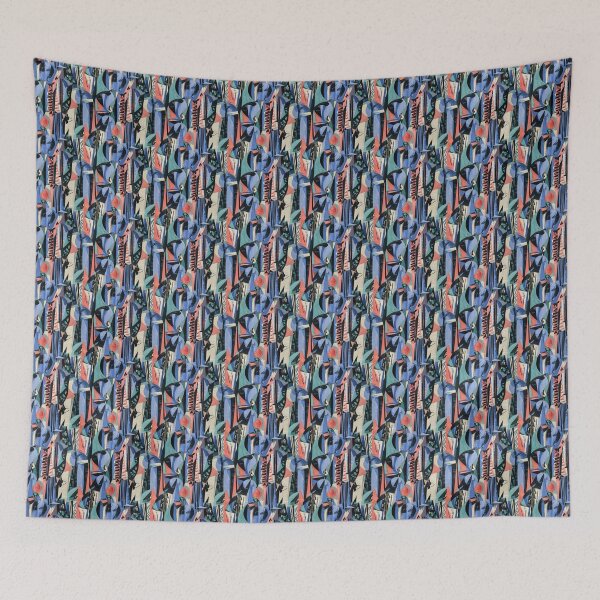 Item preview, Albert Gleizes blue abstract painting pattern designed and sold by camisariasj.