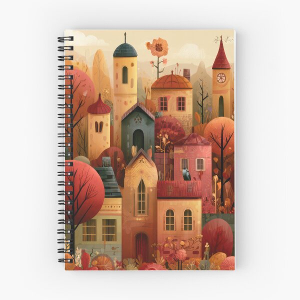 Item preview, Autumn Towers – Whimsical Fall Village designed and sold by NeoNebulaArt.
