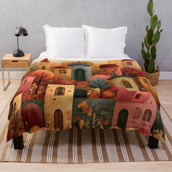 Item preview, Autumn Towers – Whimsical Fall Village designed and sold by NeoNebulaArt.
