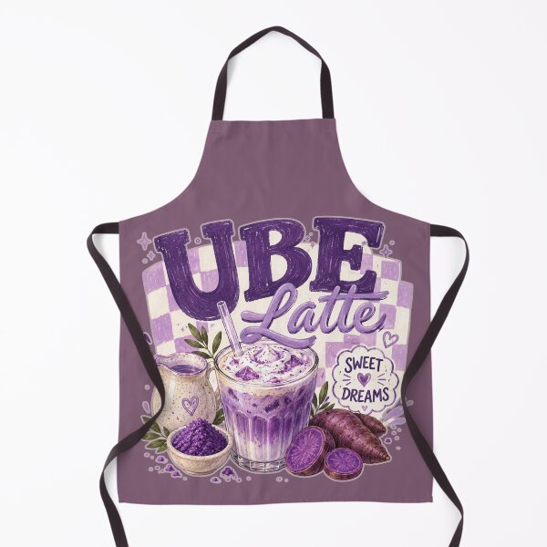 Item preview, Ube Latte | Purple Yam Milk Tea Café Illustration designed and sold by UUniqueIImprint.