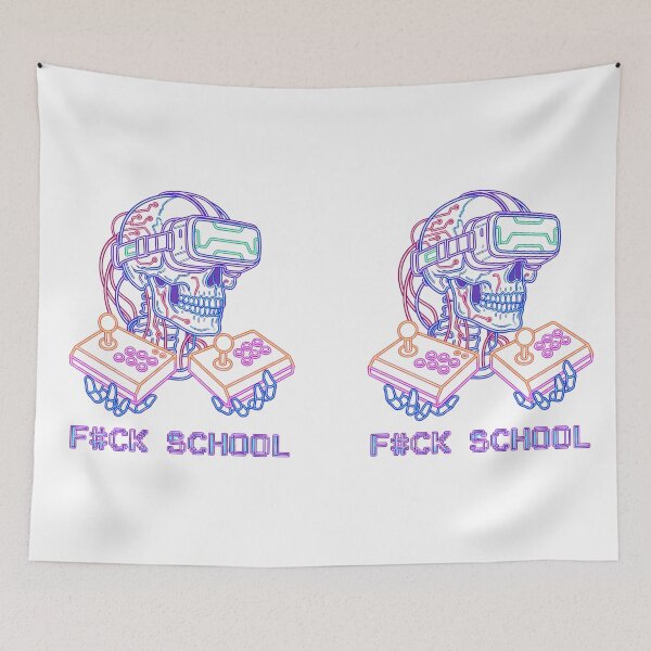 Item preview, Cyberpunk VR Skull Arcade - F#CK SCHOOL designed and sold by questark.