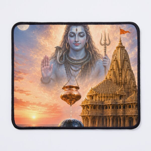 Item preview, Somnath Jyotirlinga, Temple and Mahadev Fusion Art designed and sold by Homyar.