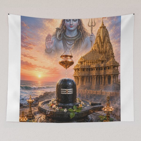 Item preview, Somnath Jyotirlinga, Temple and Mahadev Fusion Art designed and sold by Homyar.