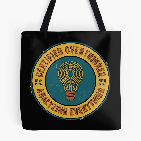Item preview, Certified Overthinker Analyzing Everything Vintage Badge designed and sold by DuckOddity.