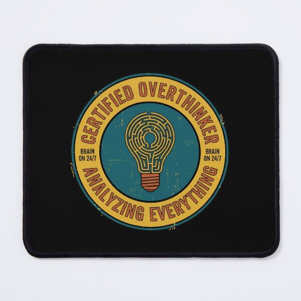 Item preview, Certified Overthinker Analyzing Everything Vintage Badge designed and sold by DuckOddity.