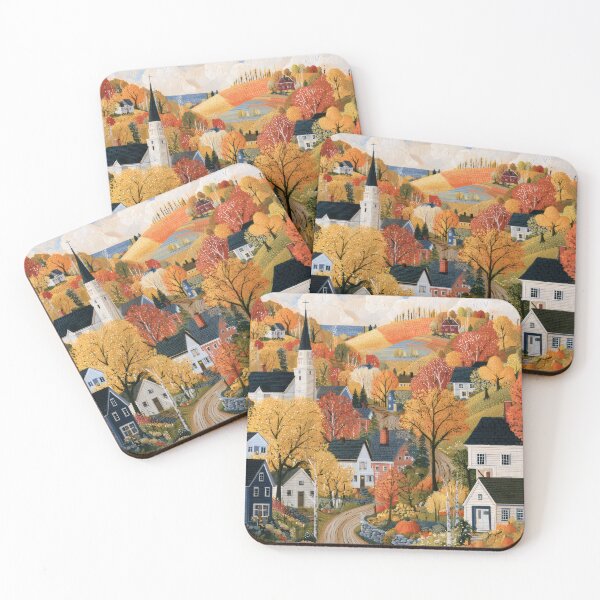 Item preview, Autumn in the Hills – New England Village designed and sold by NeoNebulaArt.