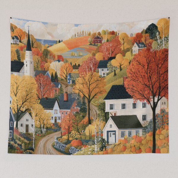 Item preview, Autumn in the Hills – New England Village designed and sold by NeoNebulaArt.