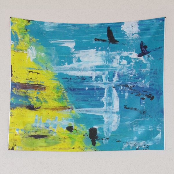Item preview, Aerial View  - Coastline, Acrylic Painting by Noora Elkoussy designed and sold by Noora Elkoussy.