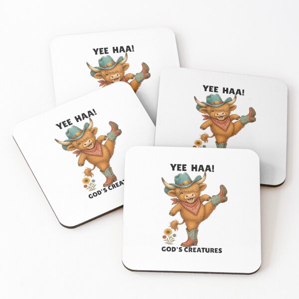 Item preview, Yee Hee! Highland Cow God's Creatures Cowboy  designed and sold by Rosie's Wildflower Boutique.