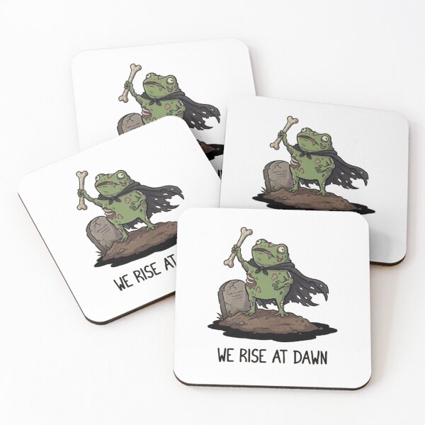Item preview, We Rise at Dawn – Funny Zombie Frog Warrior designed and sold by Gbriel3.