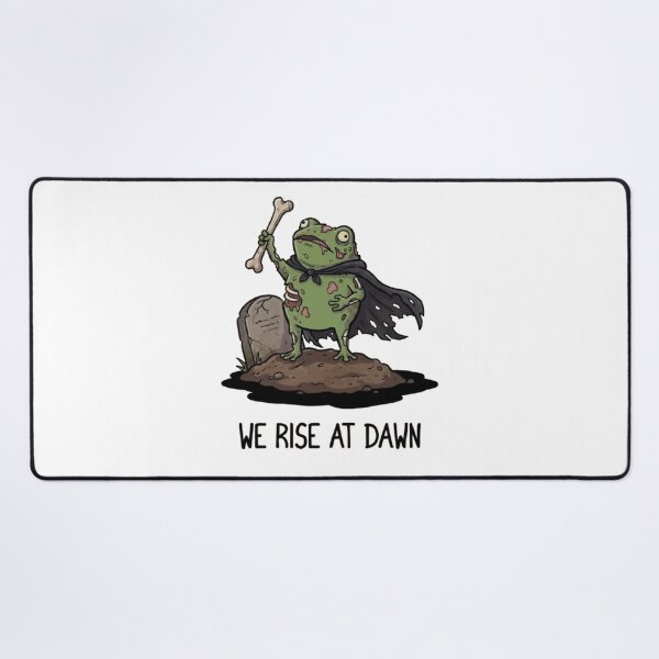 Item preview, We Rise at Dawn – Funny Zombie Frog Warrior designed and sold by Gbriel3.