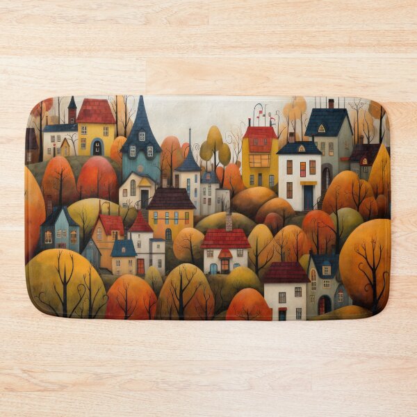 Item preview, The Village in the Autumn Woods designed and sold by NeoNebulaArt.
