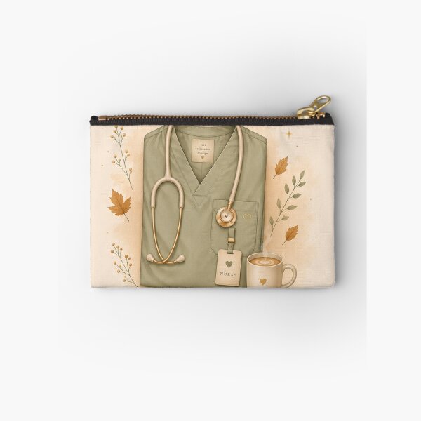 Item preview, Cozy Autumn Nurse Phone Case – Sage Green Scrubs & Stethoscope designed and sold by HO•Designs.