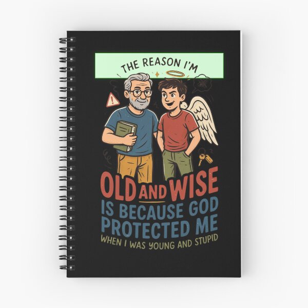 Item preview, The Reason I'm Old and Wise is that God Protected Me Funny Religious Design designed and sold by DarkRelicStudio.