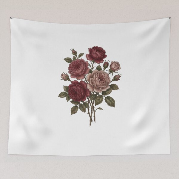 Item preview, Vintage Botanical Red Rose Bouquet – Antique Floral  designed and sold by Gbriel3.