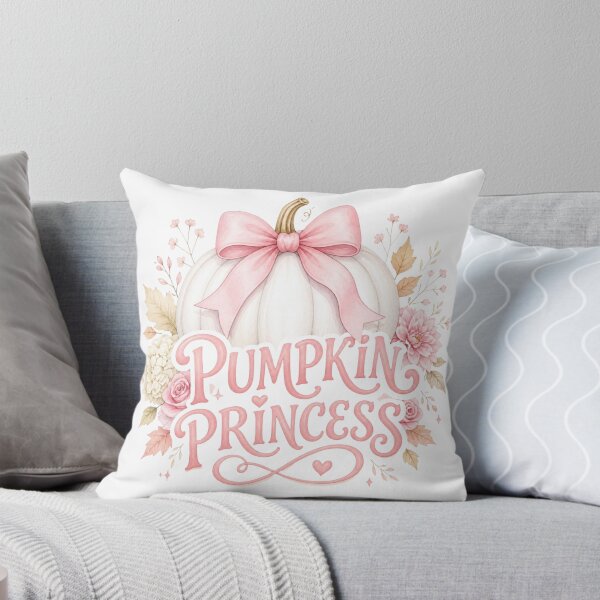 Item preview, Pumpkin Princess Coquette Fall White Pumpkin with Pink Bow designed and sold by Daelven Tees.