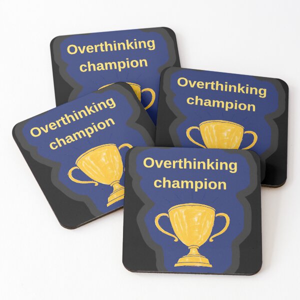 Item preview, Overthinking Champion Funny Mental Health Trophy Shirt designed and sold by MariaPCMaria.