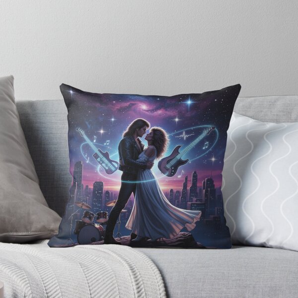 Item preview, Electric Romance - Cosmic duo against a backdrop of city and stars designed and sold by NeyhineAngelionShop.