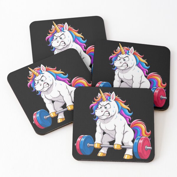 Item preview, Unhinged Unicorn Gym Chaos Funny Workout Humor designed and sold by BoyleDesignShop.