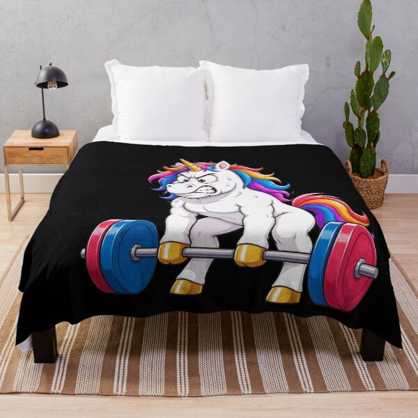 Item preview, Unhinged Unicorn Gym Chaos Funny Workout Humor designed and sold by BoyleDesignShop.
