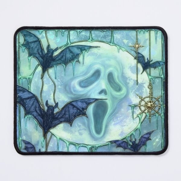 Item preview, Gothic Stained Glass Bats Green Moon Fantasy designed and sold by BriSher.