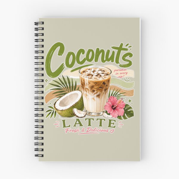 Item preview, Coconut Latte | Tropical Coconut Drink Fresh & Delicious Illustration designed and sold by UUniqueIImprint.