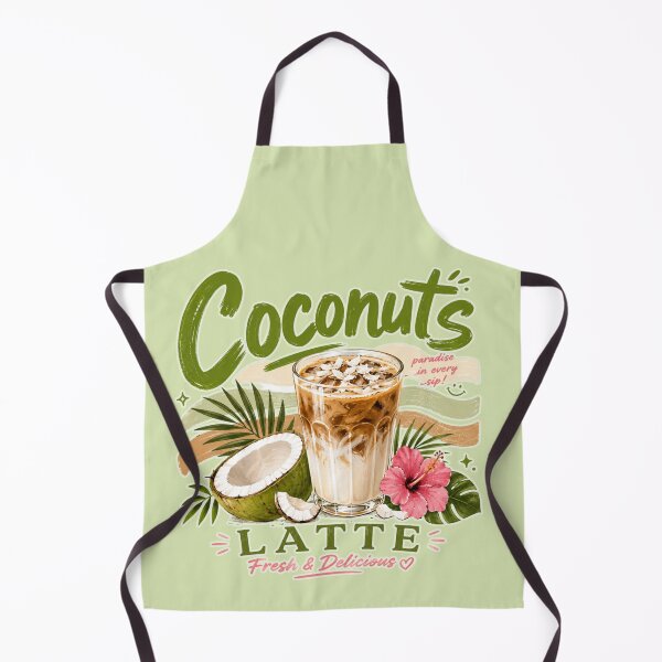Item preview, Coconut Latte | Tropical Coconut Drink Fresh & Delicious Illustration designed and sold by UUniqueIImprint.