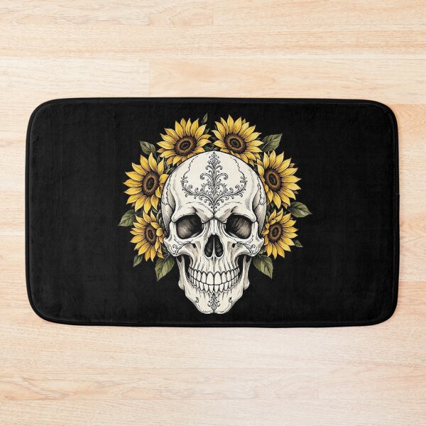Item preview, Gothic Skull with Sunflower Crown Floral Design designed and sold by SweetLilith.