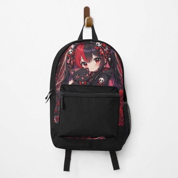 Item preview, Gothic Neko Girl & Black Cat – Red Rose Anime designed and sold by Revyra Design .