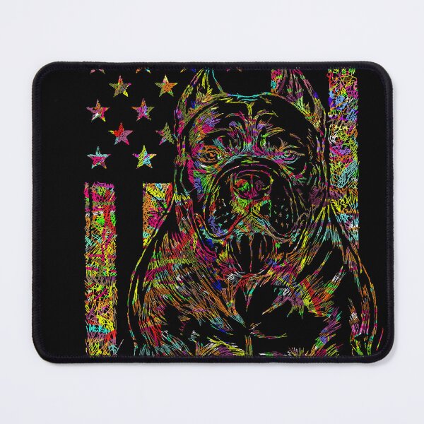 Item preview, Authenticated Neon American Bully - Hand-Drawn Patriotic Art with Unique Color Hash designed and sold by Outlet Raloel.