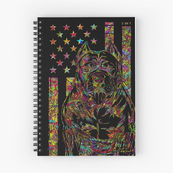 Item preview, Authenticated Neon American Bully - Hand-Drawn Patriotic Art with Unique Color Hash designed and sold by Raloel Art.